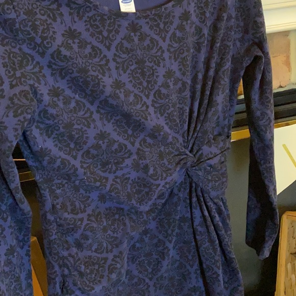 Old navy maternity blue black damask pattern dress size Small - Picture 2 of 5